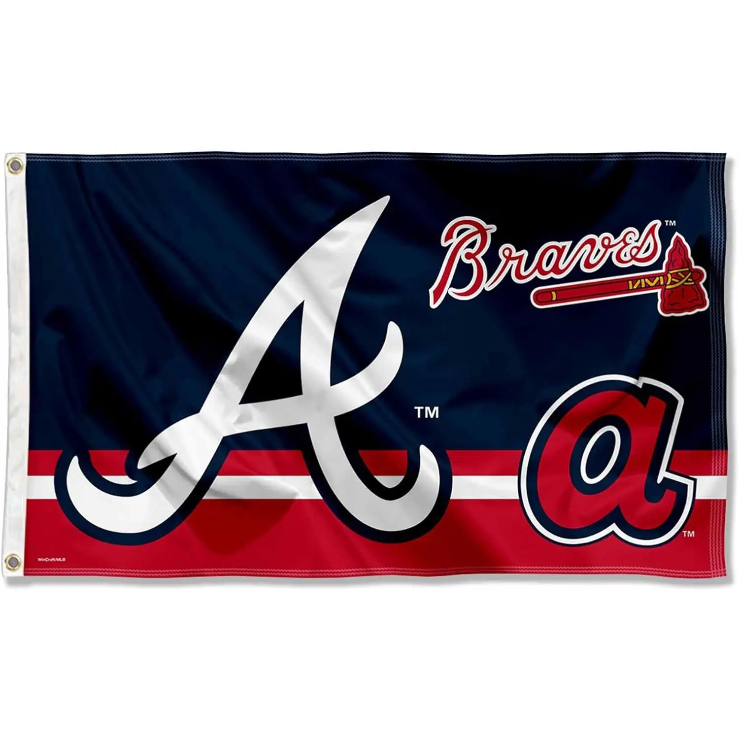 WinCraft Atlanta Braves Logo Insignia 3x5 Ft Grommet Banner Flag, Lightweight Decoration for Rooms (Sports Collectible Flag & Banner)