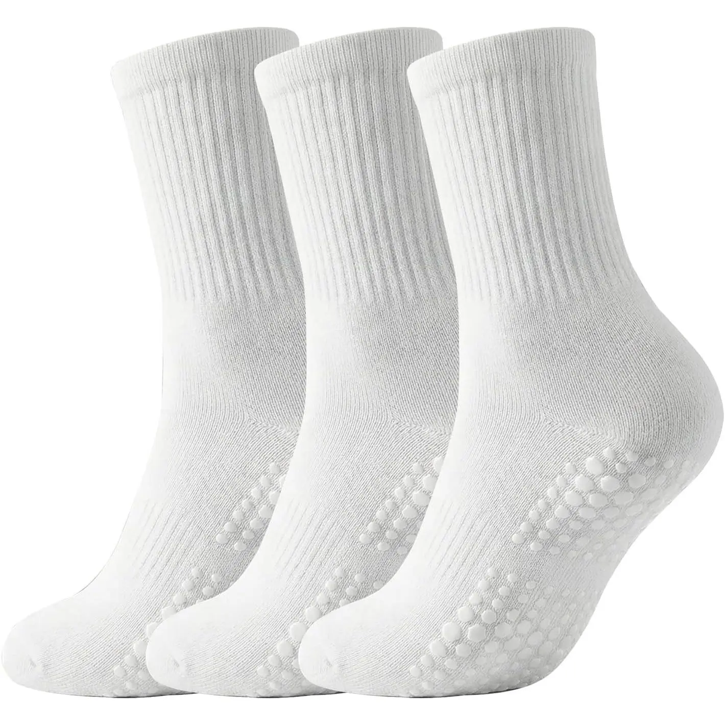 3 Pairs Non-Slip Grip Pilates Socks for Women - Ideal for Hospital Labor & Delivery(Gift)