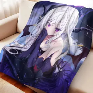 [Suitable for all seasons] Cartoon Blue Archive Flannel Blanket Cover, Warm and Soft Anime Blanket, Multifunctional Home Decor Blanket, Made with soft and comfortable fabric, machine washable.