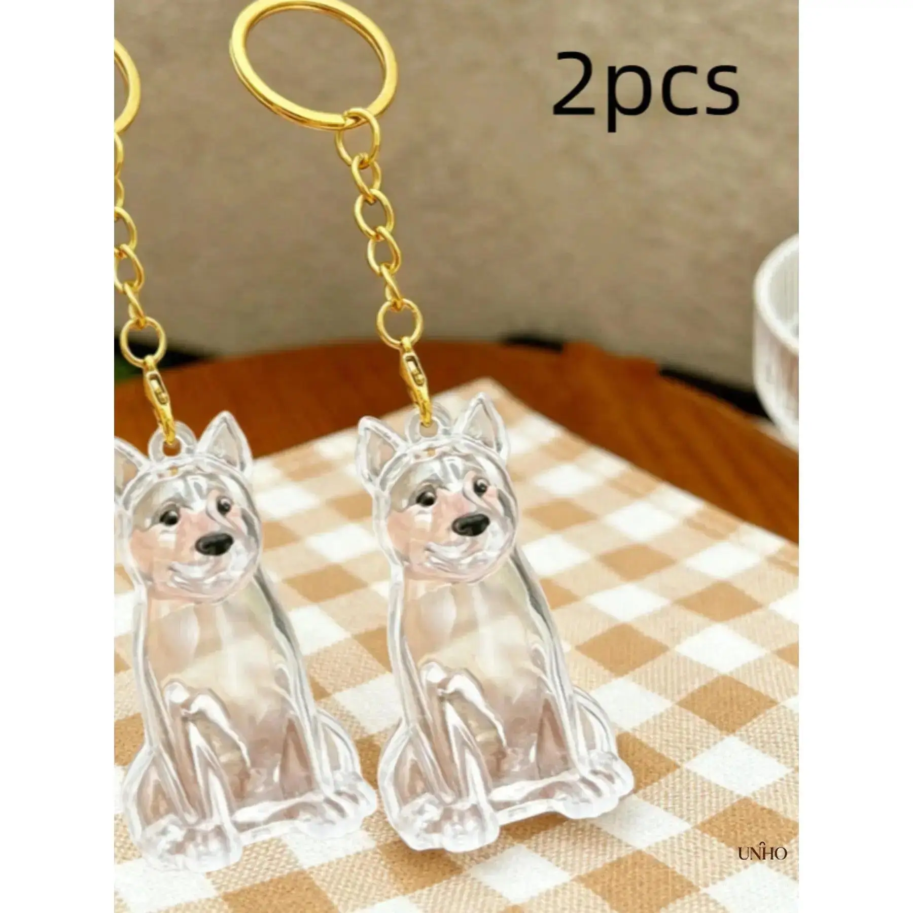 Clear Pet Fur Keepsake Key Ring Charm, Portable Transparent Memorial Pendant For Dog Lovers, Customizable Dog Hair Storage Jewelry, Sentimental Gift For Pet Parents