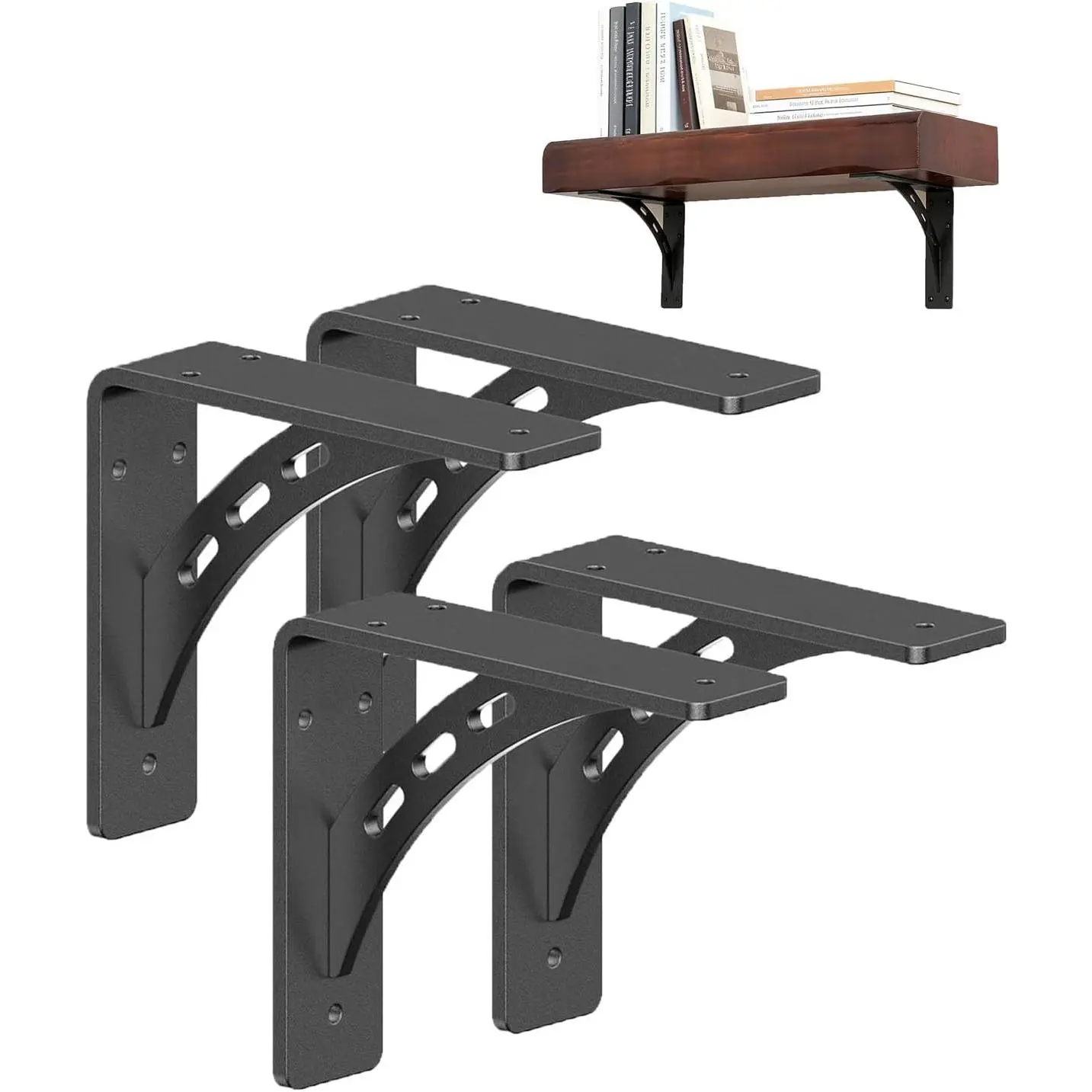 Inch Shelf Brackets, Heavy Duty Metal Mantel Brackets Set of 4 for Fireplace, Countertop Support, Right Angle Bracket 1000 lbs Load Capacity
