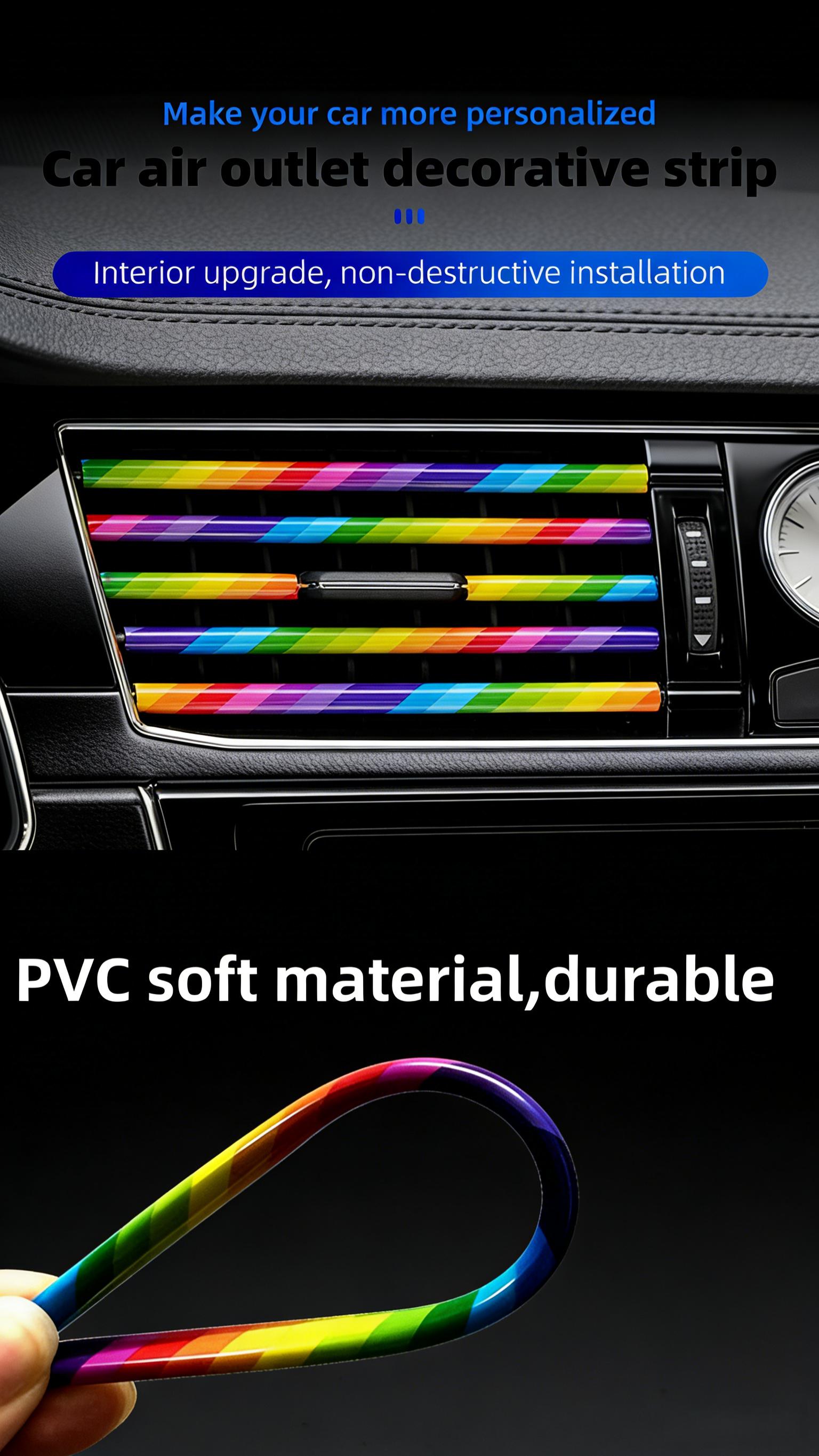 10Pcs Universal U-Shape Car Air Vent Decor Strips, Easy Clip-On Design for Auto Vent Decoration