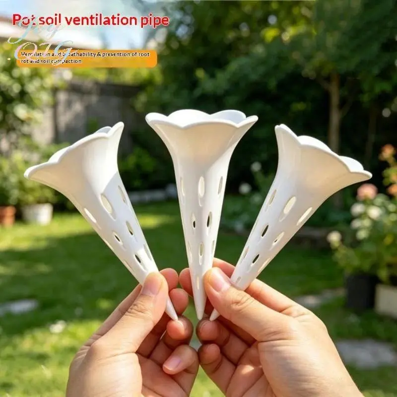 Plastic Breathable Plant Watering Devices (10/20/50Pcs Multiple Packs) - Anti-Rotten Root Design, Decorative Drain Cover, Conical Root Cover Tubes for Potted Flowers, Easy-Install Home Supplies