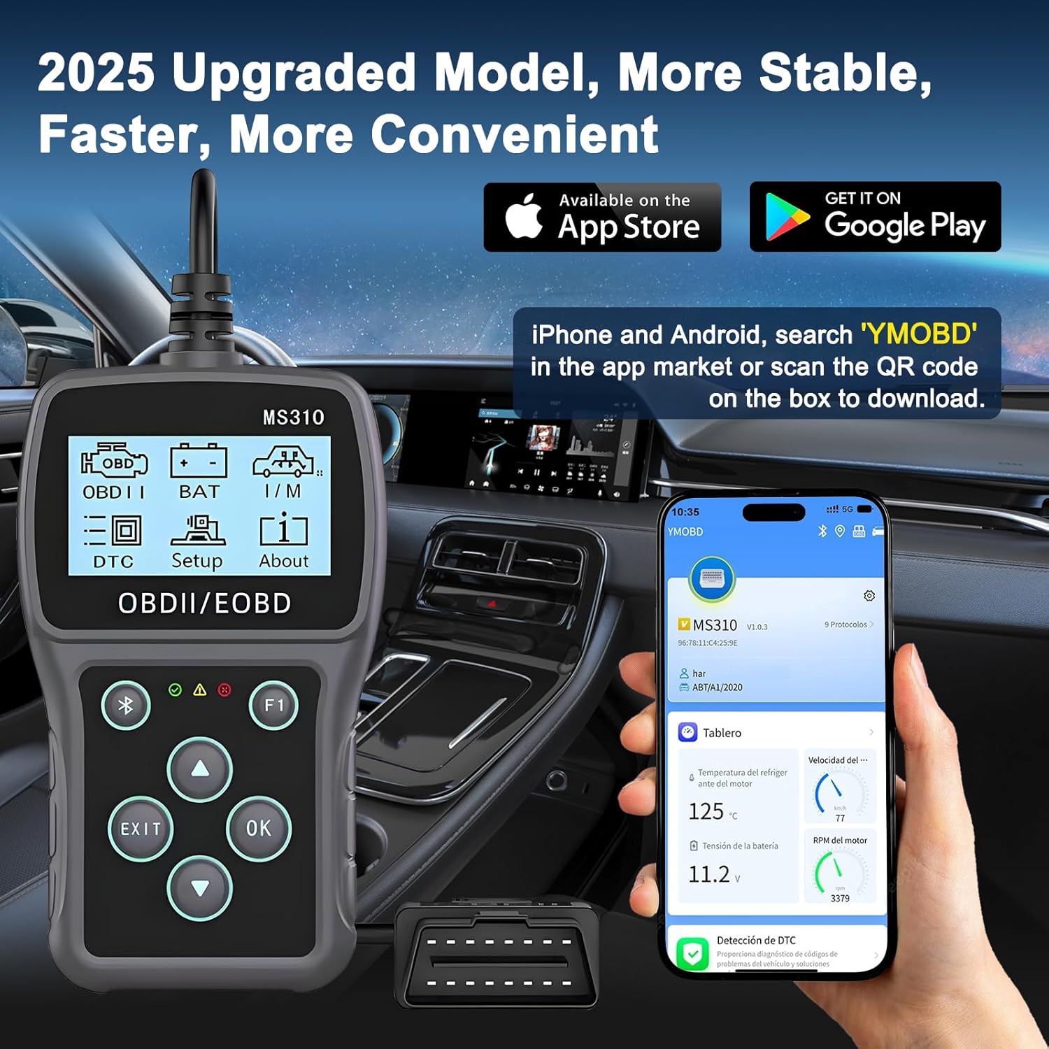 OBD2 Scanner Diagnostic Tool: Check and Clear Error Codes with Tester ...