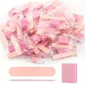 Mini 3-in-1 Nail Care Kit – Travel Manicure Set with Crystal Cuticle Pusher, Nail File & Buffer Block, DIY Nail Art Tool Kit for Home Salon & On-the-Go Grooming