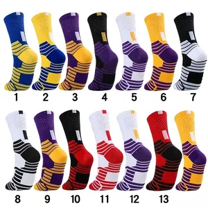 Women's Athletic Striped Socks, 3/9 Pairs Thick Non-Slip Grip Crew Socks for Hiking & Sports, Breathable & Fast-Drying, Socks For Women