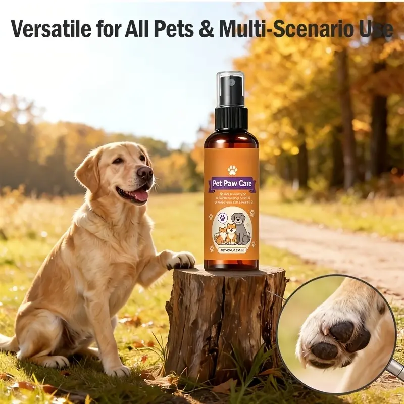 Pet paw protection spray, suitable for cats and dogs, helps to keep paws soft, is very suitable for outdoor walking, hiking and running, suitable for all seasons, easy to use, no greasy residue, pet beauty products, suitable for lively cats and dogs.