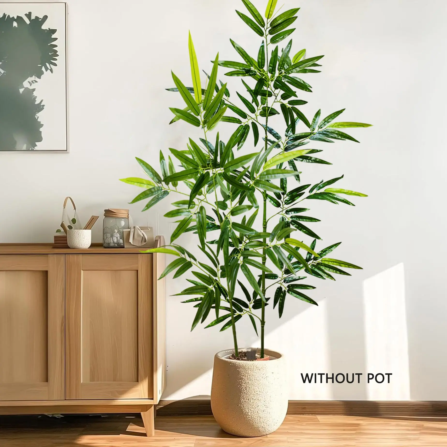 Artificial Bamboo Leaves, Realistic Fake Branches for Moving, Wedding, Restaurant Decor, Tropical Style, Low Maintenance Houseplants