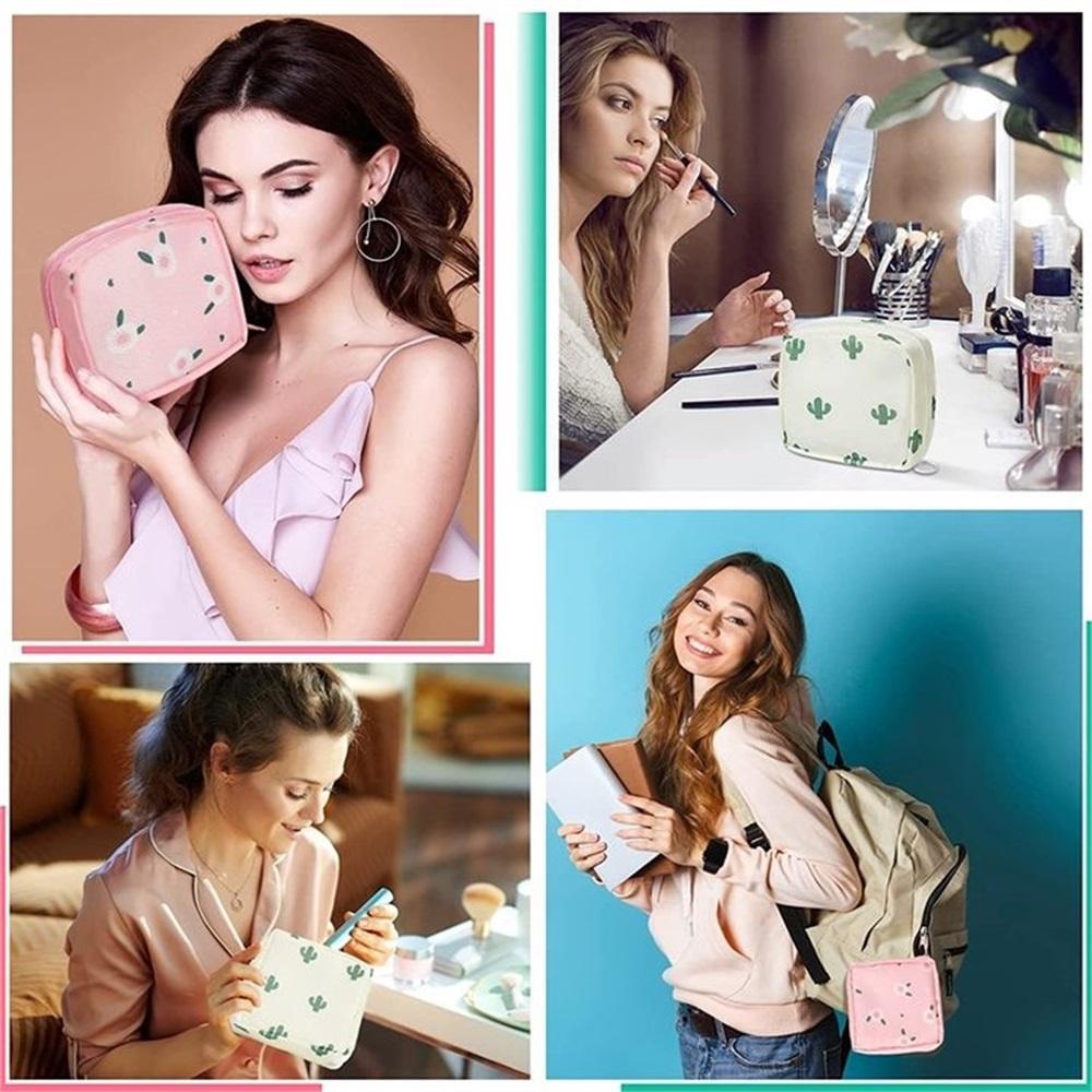 Cute Cartoon Napkin Tissue Storage Bag (1 Count), Space Saving Bags, Home Accessories Large Capacity Lipstick Storage Organizer, Travel Essentials Makeup Bag, Cosmetic Storage Bag, Summer Gift