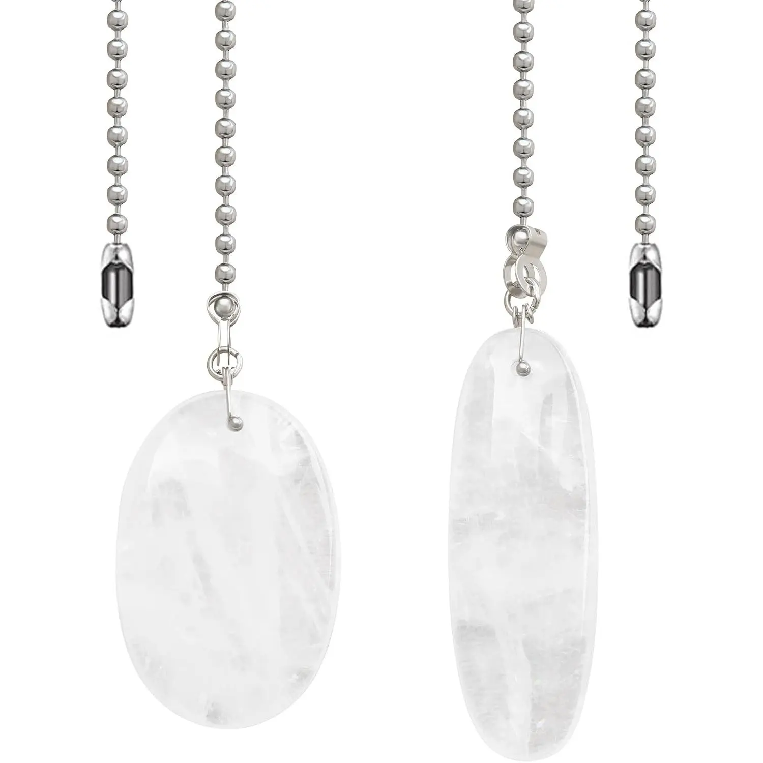 Ceiling Fan Pull Chain, 2 count   Pendants with 12" Ceiling Fan Chain Extender and Connector (White )