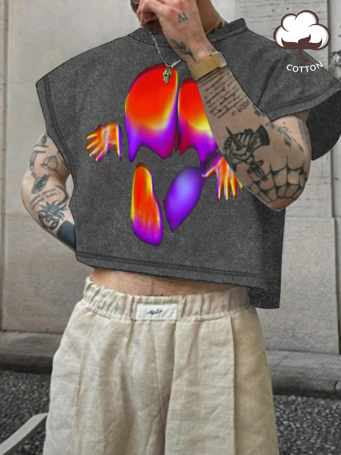 Men's Basic Solid Color Crop Tank Top, Regular Fit Casual Sleeveless Round Neck Top for Summer, Fashion Men's Clothes for Daily Wear