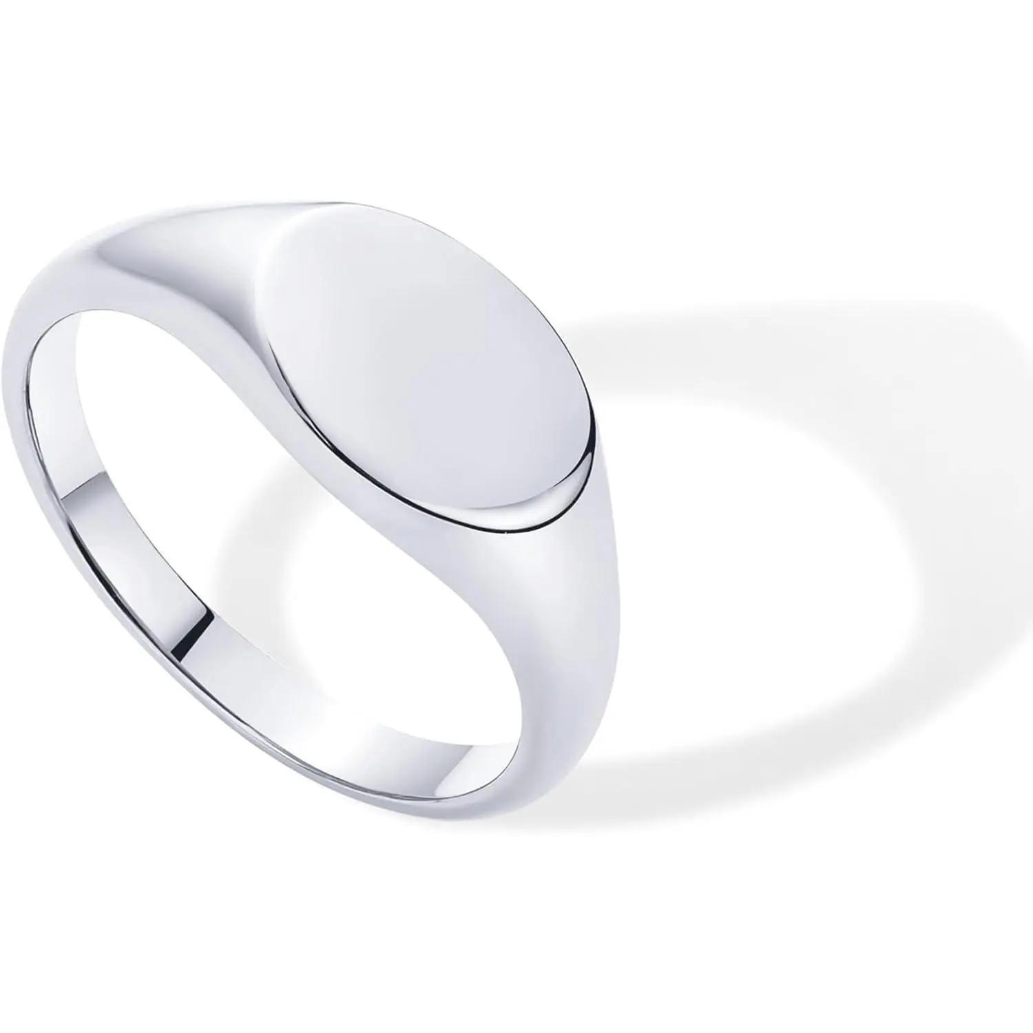 Gold Plated Pinky Signet Ring for Women | Lightweight Statement Bands | Chunky Signet Stackable Rings