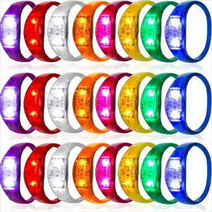 Sound Activated LED Music Bracelets – Light-Up Flashing Wristbands, Glow Party Favors for Concerts, Christmas, Halloween, Birthday & Night Events, Fun Rave Accessories