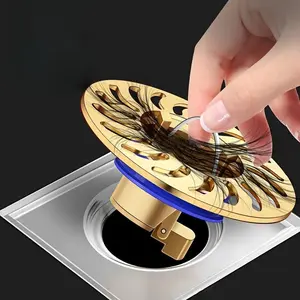 1pc Drain Grate, Bathroom Drain Cover with Odor-Proof Sealing Core, Sewer Insect and Odor Prevention Sink Drain Filter