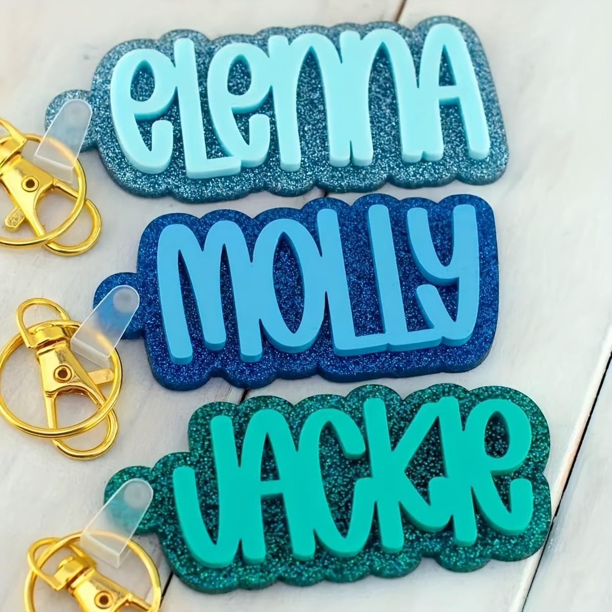Personalized Acrylic Name Keychain, Beach Bag, Custom DIY Letter Series, Autumn And Winter Style, Unique Letter Labels, Bag Pendant, Ideal Gift for Family And Friends for Halloween And Christmas