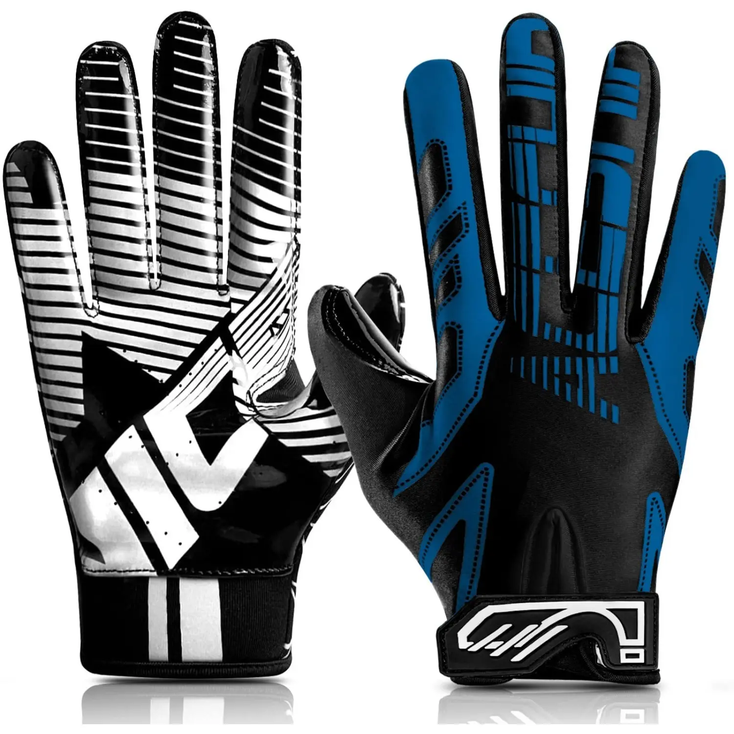 American Football Gloves, Rugby Gloves with Silicone Non-Slip Palms, Lightweight and Breathable, Quick Dry, Multiple Colors and Sizes