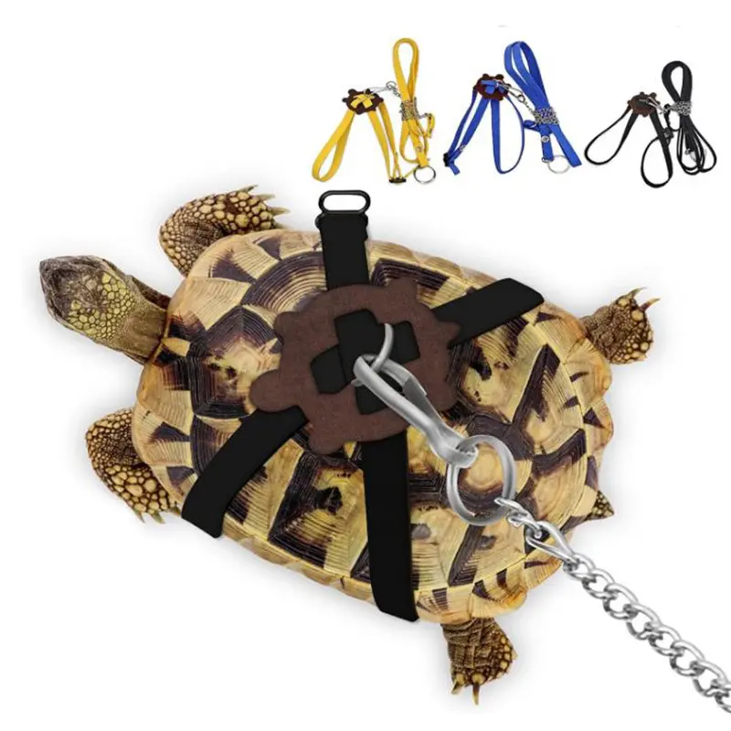 Tortoise Harness Leash Set, Lightweight Soft Adjustable Nylon Strap, Secure Anti-Runaway Reptile Leash, Small Reptile Pet Daily Outside Walking Accessory