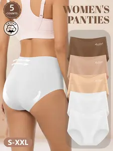 【Soft Cotton】High-Waisted Women's Underwear, Breathable Fitted Panties, Size S-Xxl, Waist Cinching, Butt Lifting, Seamless Design