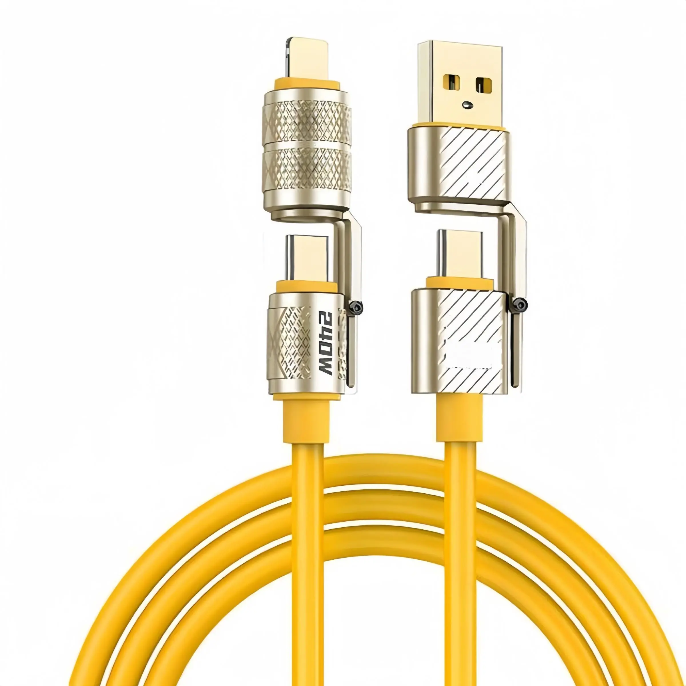 4-In-1 USB-C to Lightning Cable, Charger Cable, 240w Fast Charging, Supports Carplay and Android Auto, Compatible with iPhone, iPad, Samsung, Cellphone, 5ft, Halloween Christmas Gift