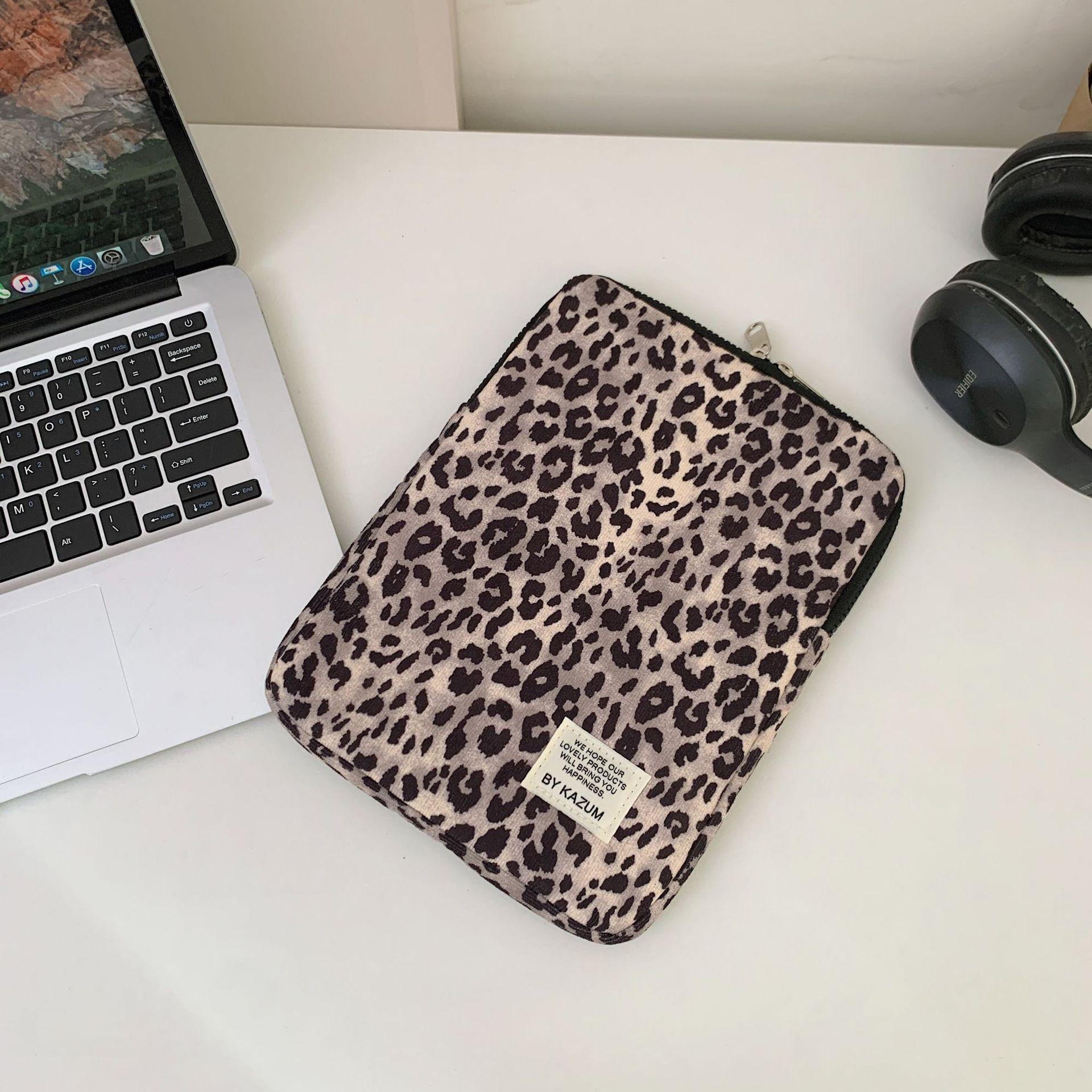 Leopard Print Laptop Sleeve For Ipad Air6 Pro11 Macbook Air13.3 13.6 Pro14 15 Dell Huawei Samsung 15.6 16 Inch Shockproof Bag