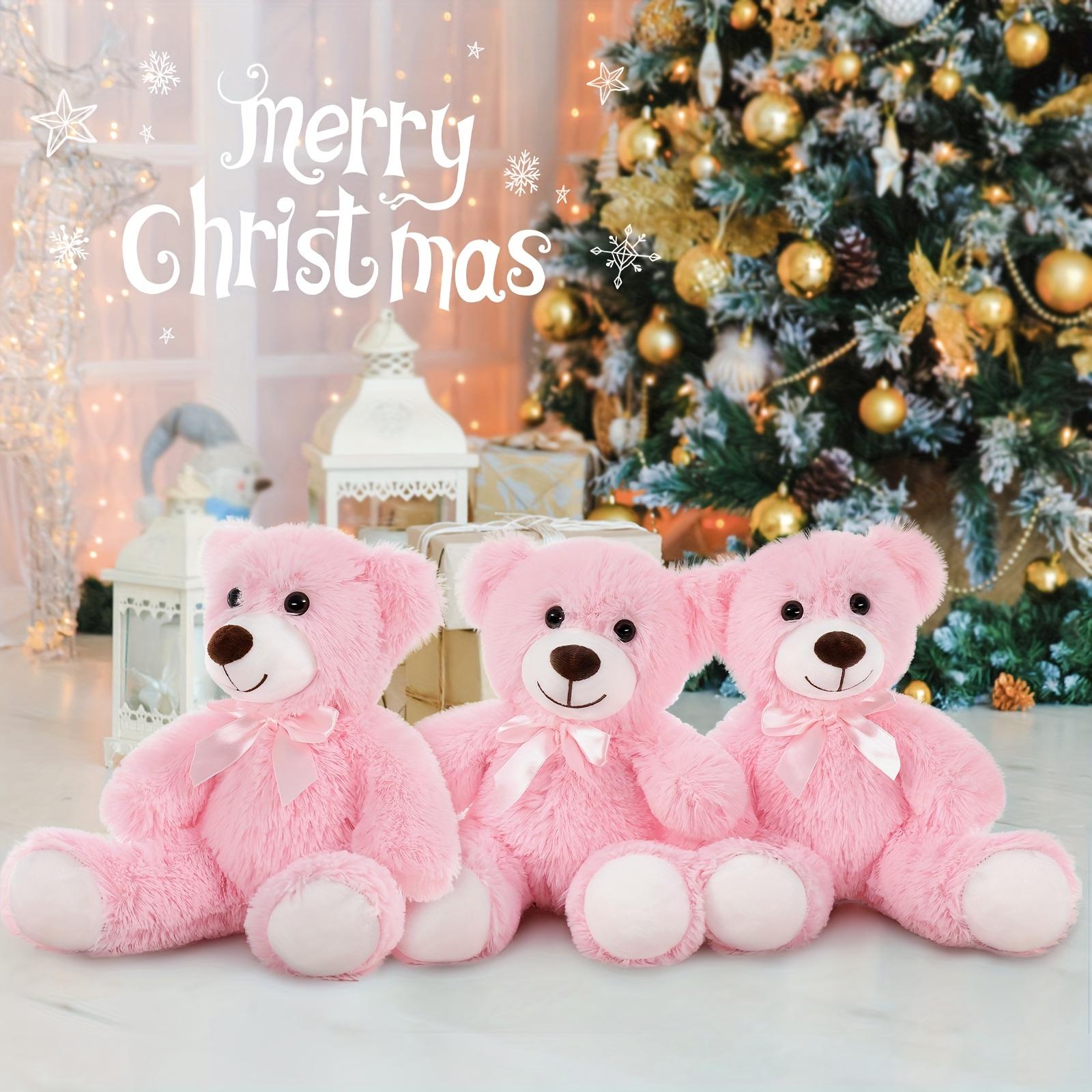 Pink Mini Teddy Bear Plush Toys, Teddy Bear Themed Baby Party Decorations, Ideal Plush Gifts for Kids, Perfect Christmas & Valentine's Day Gifts for Girlfriends