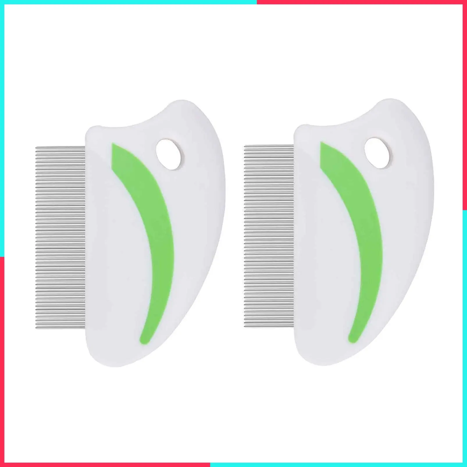 2 Pack Flea Lice Comb, Stainless Steel Dog Cat Grooming Combs with Rounded Teeth, Professional Pet Tear Stain Remover, Dematting Tool for Small, Medium & Large Pets