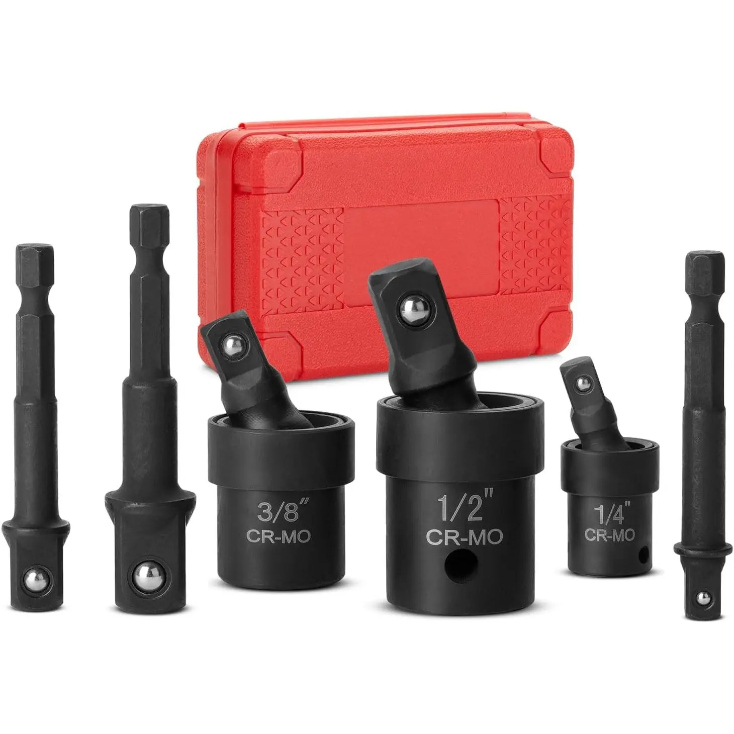 Joint Set, 6 count, 1/2" 1/4" 3/8" Socket Adapter Set, Swivel Socket Set