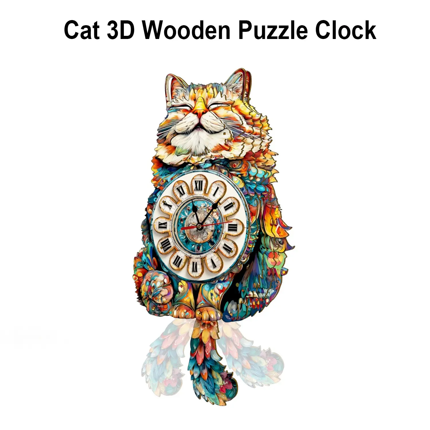 Adult 3D Wooden Puzzle Wall Clock, DIY Laser Cut Assembly Kit, Unique Home Decor, Birthday Gift for Men, Halloween Christmas Gift, Analog Clock