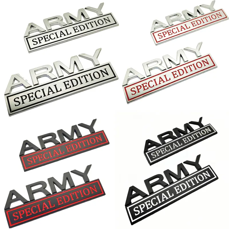 2-Pack Army Special Edition 3D Metal Car Emblem Badge, Waterproof, Universal for Military Trucks, SUVs, Off-Road RVs, Car Exterior Fender/Door Stickers & Metal Surface Decor (Refrigerator Compatible) safe driving ideal vehicle window funny decal stick