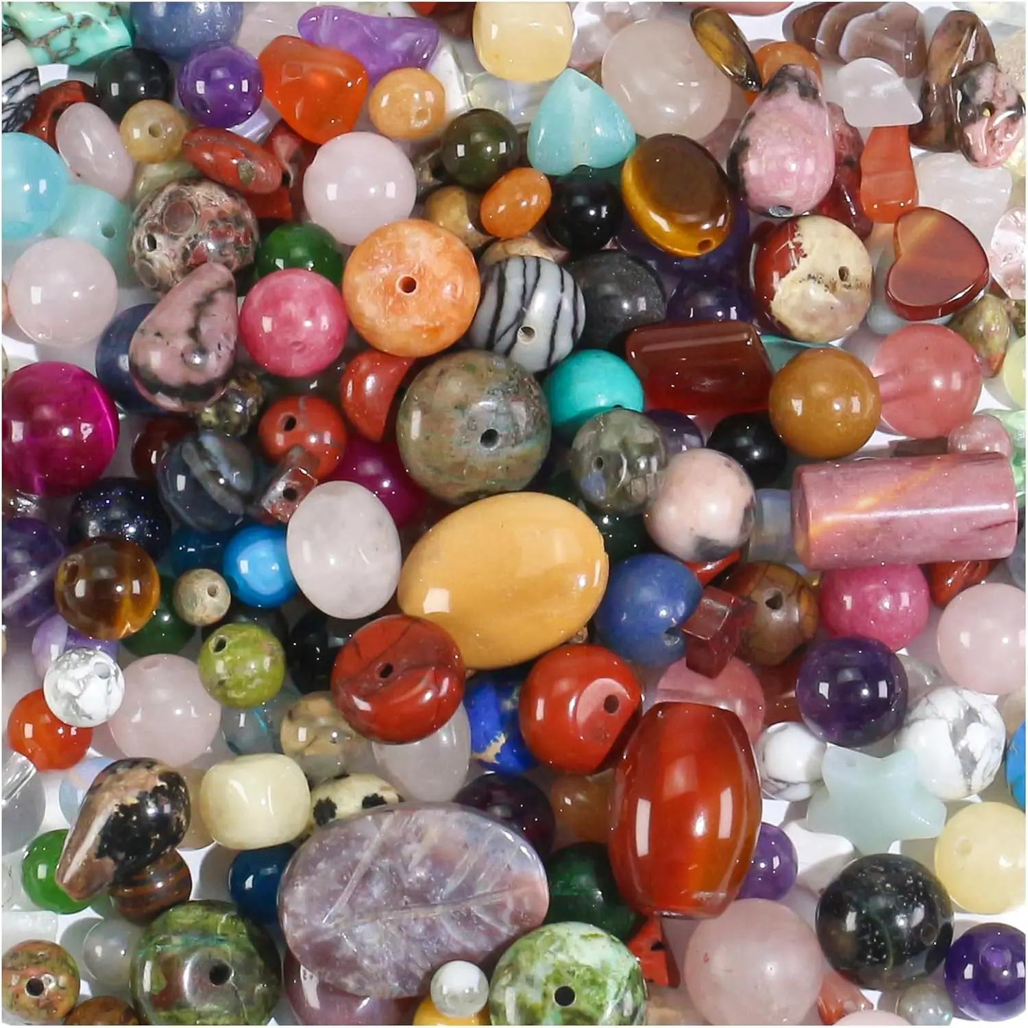 Stone Beads for  Making -  Bulk Semi Precious   Beads for Crafts Bracelets Earrings Necklace (0.25 Pounds)