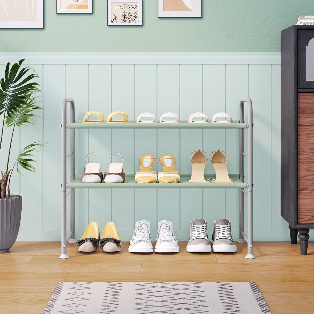 SUOERNUO Adjustable Shoe Rack - 2-5 Tier Steel Organizer! Holds 8-20 pairs of shoes, boots, or sneakers. Non-slip, tool-free assembly, space-saving for small spaces. Durable & easy to clean—perfect for homes, dorms, or offices
