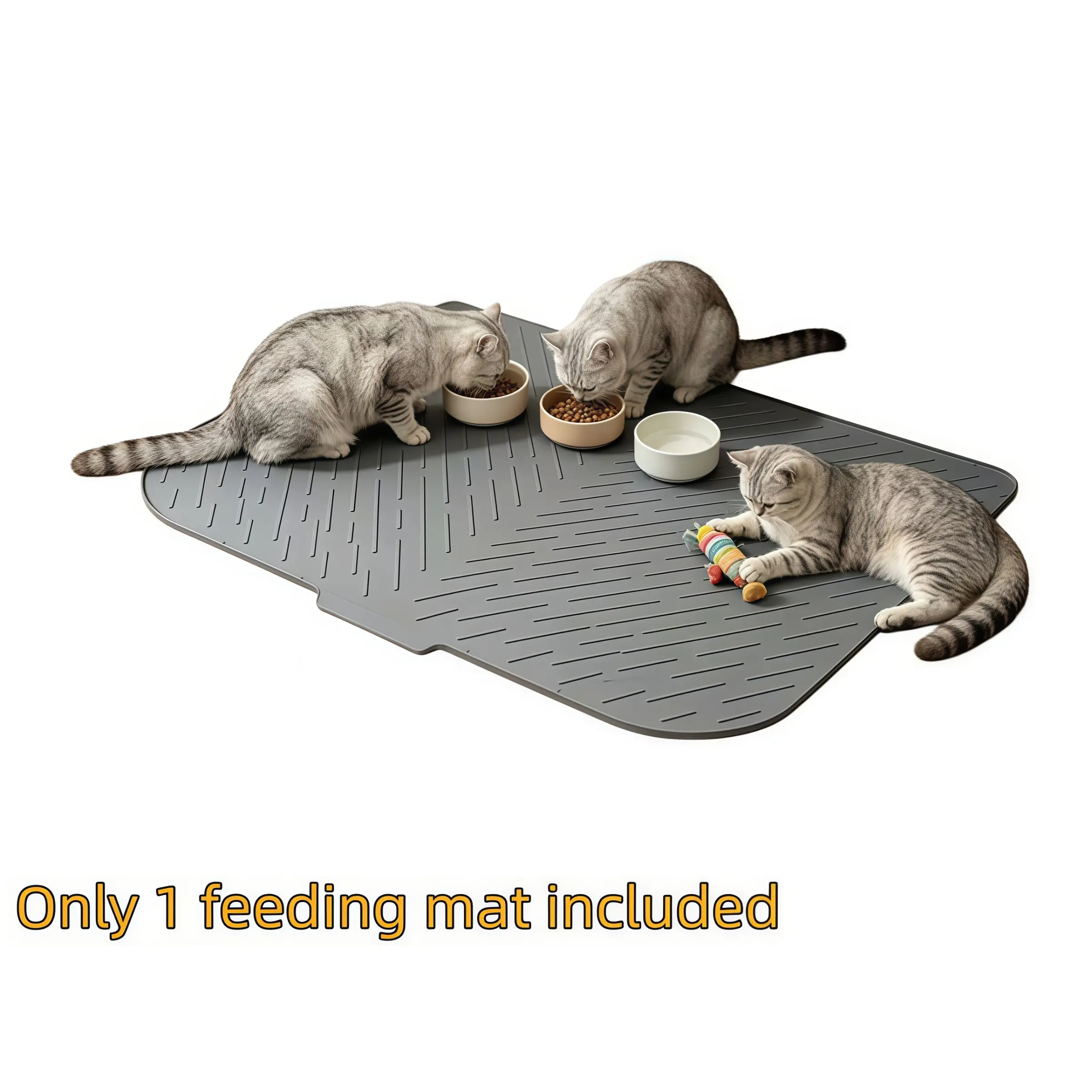 Large Pet Feeding Mat, Waterproof Silicone, Anti-Spill, Easy Clean, Protects Floors, Suitable for Dogs and Cats