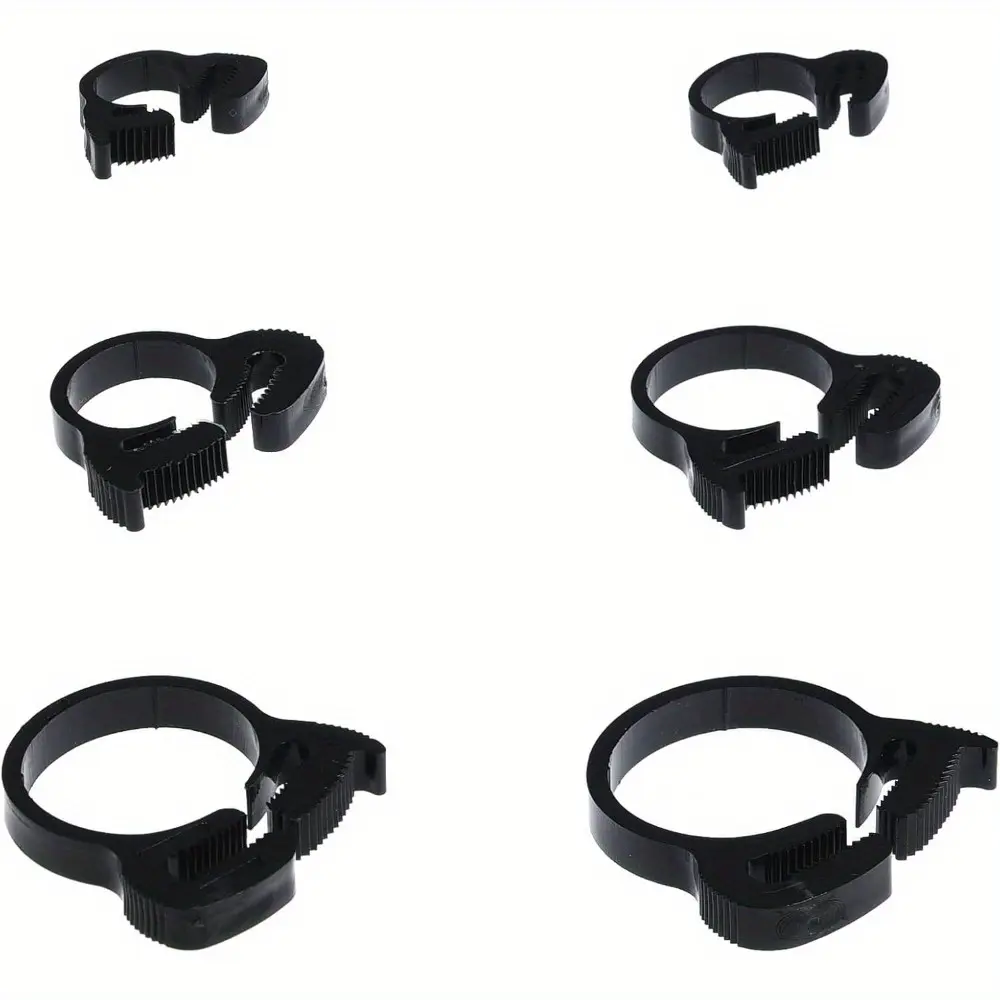 Reef Aquarium Nylon Hose Clamps Set, 8.1-26.1mm Plastic Snap Clamps Kit (Black Nylon Hose Clamps 36pack)