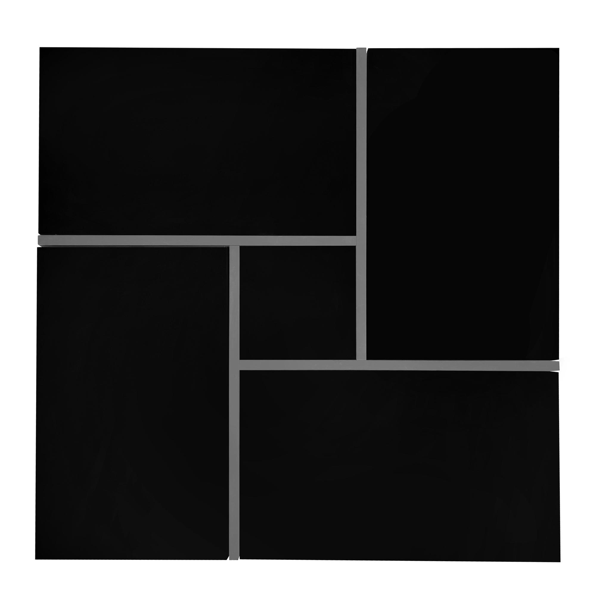 Coffee Table with 4 Hidden Storage Compartments, Square Cocktail Table with Extendable Sliding Tabletop, UV High-gloss Design Center Table for Living Room, 31.5"x 31.5"