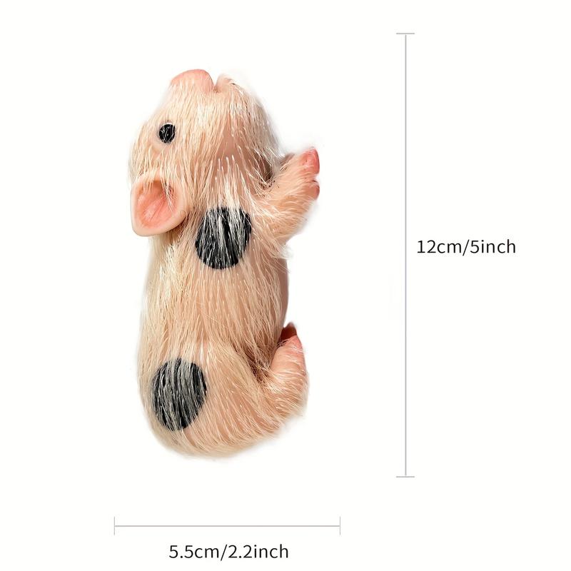 12CM  5 Styles Cute Mini Full Body Silicone Piglet Dolls With 3 Sets Mini Outfits For Each Lovely Piglet Doll Hand-Rooted Hair Waterproof Reborn Dolls For Kids' Toy And Holiday Gift