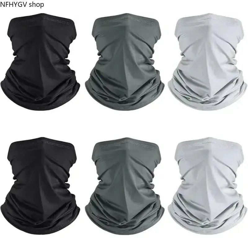 6-Pack Unisex Adult Cotton Cooling Neck Gaiter Face Covers, Breathable UV Sun Protection Multipurpose Outdoor Accessory, Comfort Lightweight Fabric Ideal For Long Distance Running, Beach Trips And All Season Casual Sports Use