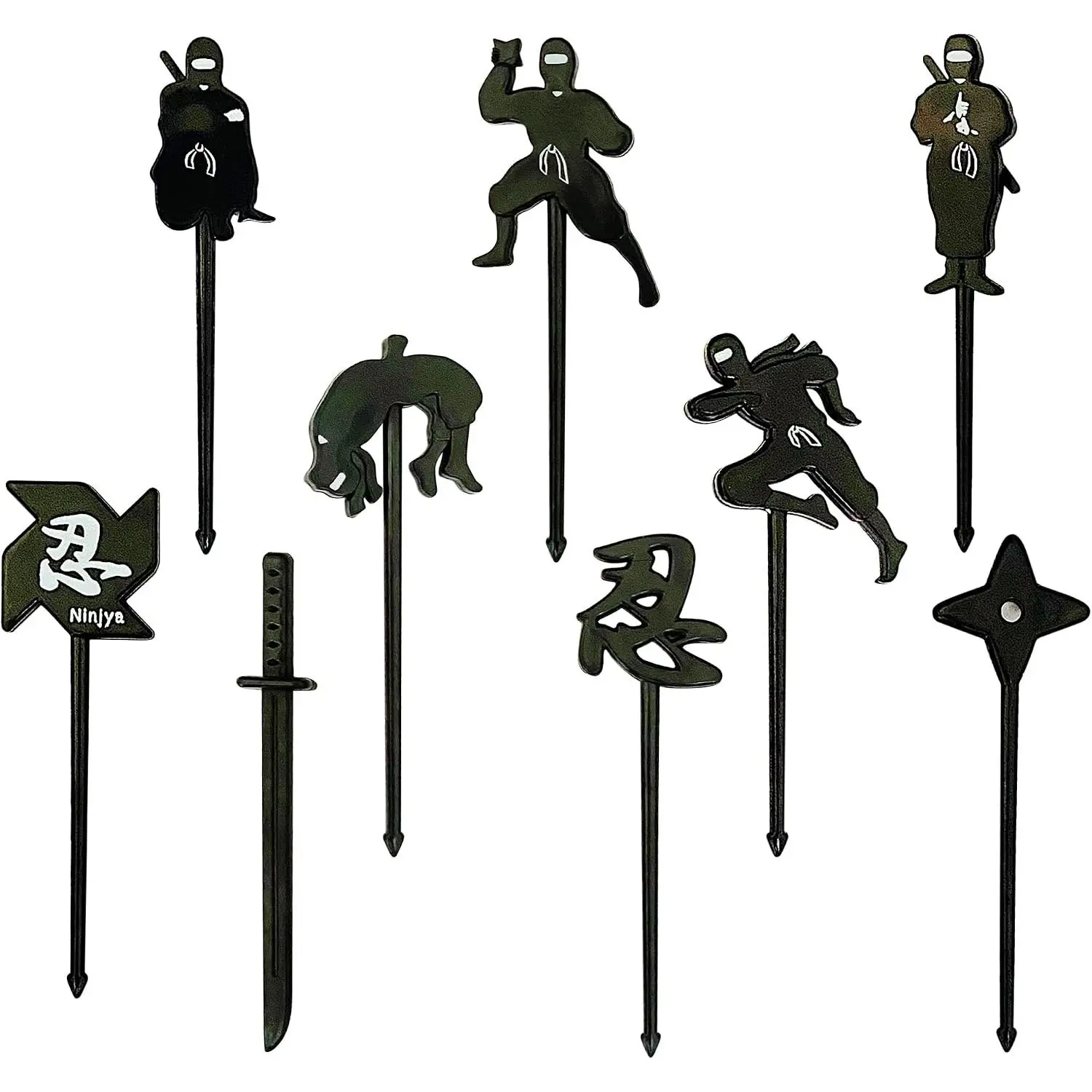 Picks for  – 18-pcs Mini   Picks for  Lunch Decoration – Black  Bento Box Toothpicks for –    Toothpicks Set for Bento Deco