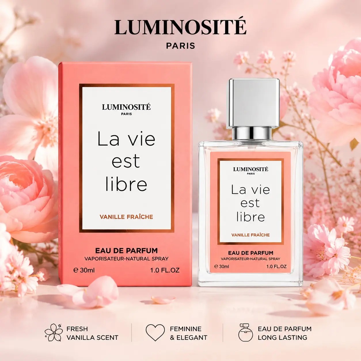 Women's Floral Scent Perfume, 30ML Elegant Small Bottle, Luxurious Fragrance, Floral Eau Perfume, Perfect Gift for Holidays, Daily Use, Parties, Events
