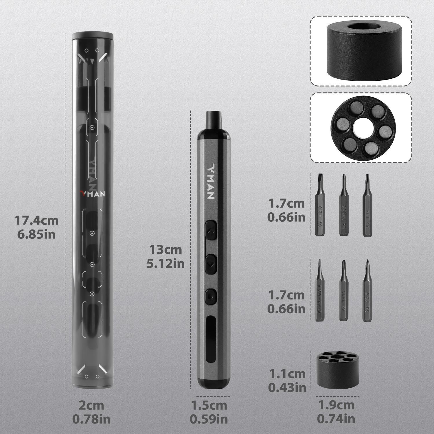 Mini Cordless 4-in-1 Rotary Tool Kit, Portable Electric Screwdriver with S2 Steel Bits, Adjustable Speed Electric Screwdriver for Electronics Repair
