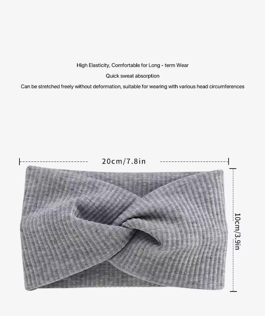 New Cross-border Cross Yoga Headband Elastic Knitted Sweet Face Washing Sports Headband Postpartum Hair Tie Hair Bun Headband for Women