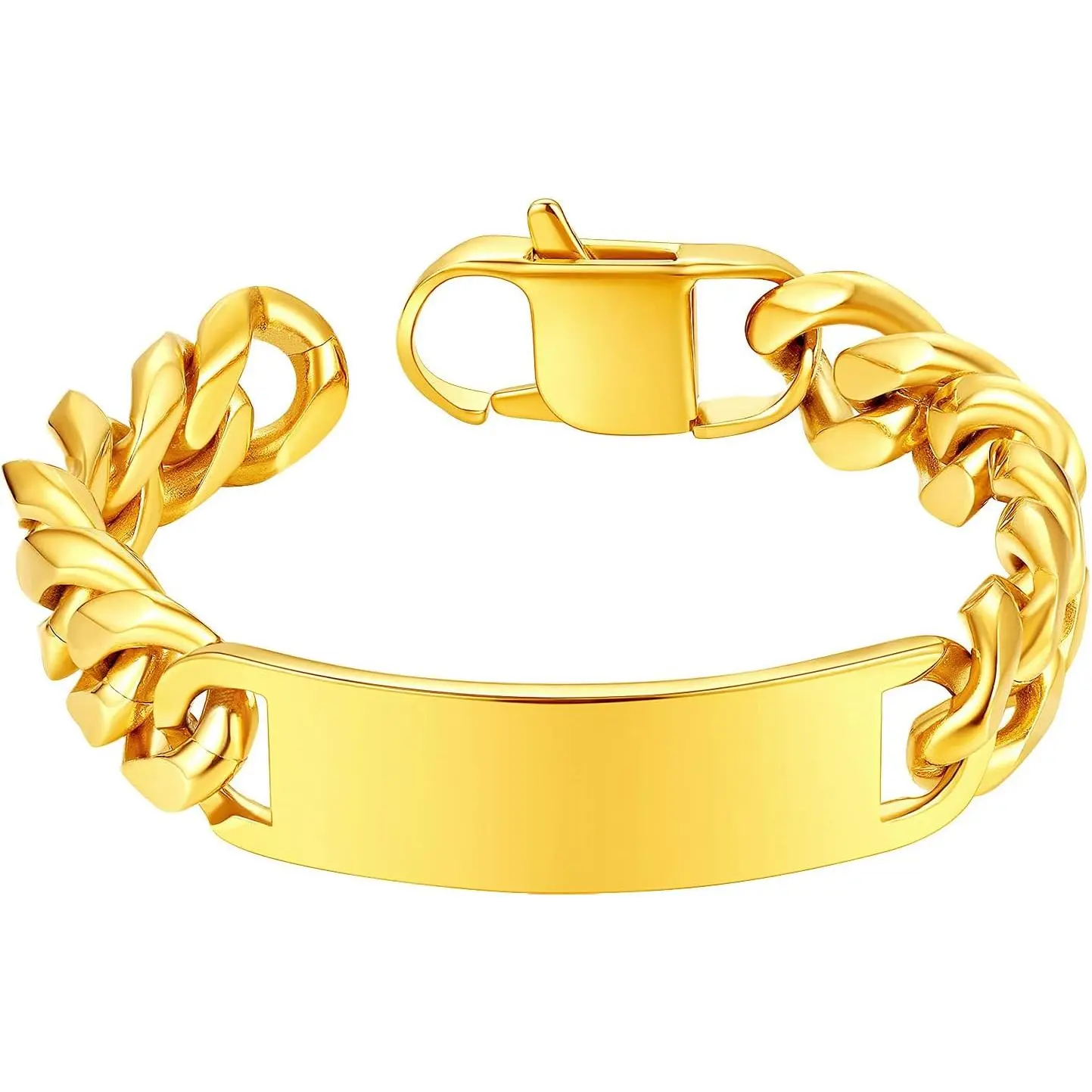 Personalized Name Men's ID Bracelets, Custom -Bracelet, Stainless Steel/ Plated, Send  Box