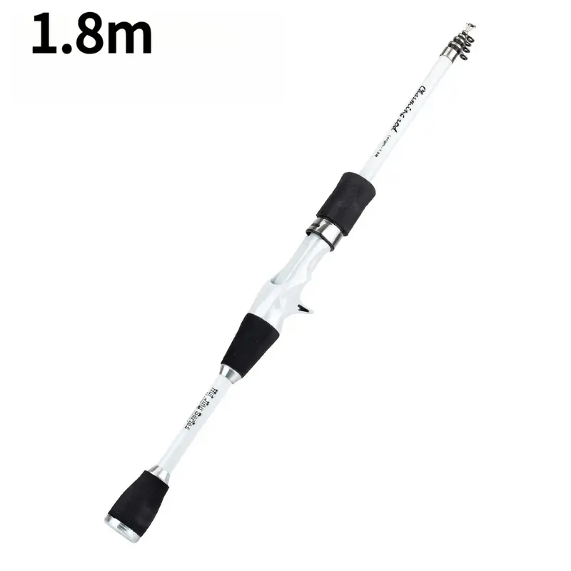 1.8m Portable Telescopic Fiberglass Casting Rod with Gun Handle, Comfortable Handle, Lightly Salted Water Bass Rod