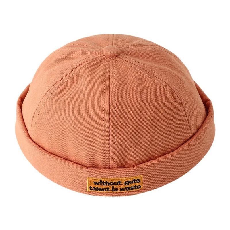 Classic Letter Embroidery Docker Brimless Cap Hat Retro Street Style Spring Summer Outdoor Unisex Adjustable Skullcap Gorras Y2K