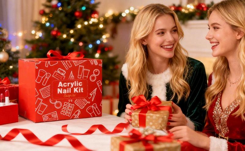 Valentine's Day Acrylic Nail Kit with Drill Set for Beginners with Everything 12 Color Acrylic Powder Nail Decoration Tools Home Salon