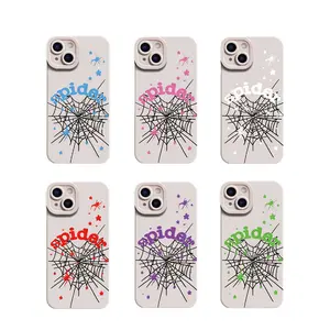 Y2K Colorful Spider Star Web Print TPU Tough Phone Case for iPhone 11 12 13 14 Plus 15 16 E 17 Pro Max Air & Samsung S21-S26 Ultra Plus FE, Soft Full Coverage Anti-Drop Protective Cover