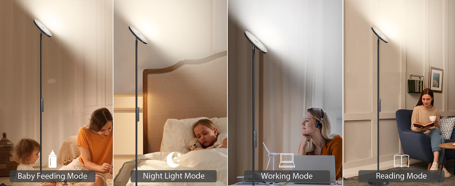 Floor Lamp for Living Room, 32W/3000LM Super Bright LED with Remote Control – 69" Tall Standing Lamp, Stepless Dimmable, Modern Torchiere Corner Lamp for Bedroom and Office