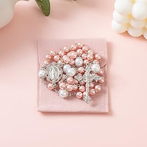 Rosary Beads Catholic for Women - Rosary Necklace Artificial Pearls, Solid Colored Simple Style Rosary Beads, Gifts for Women 2026