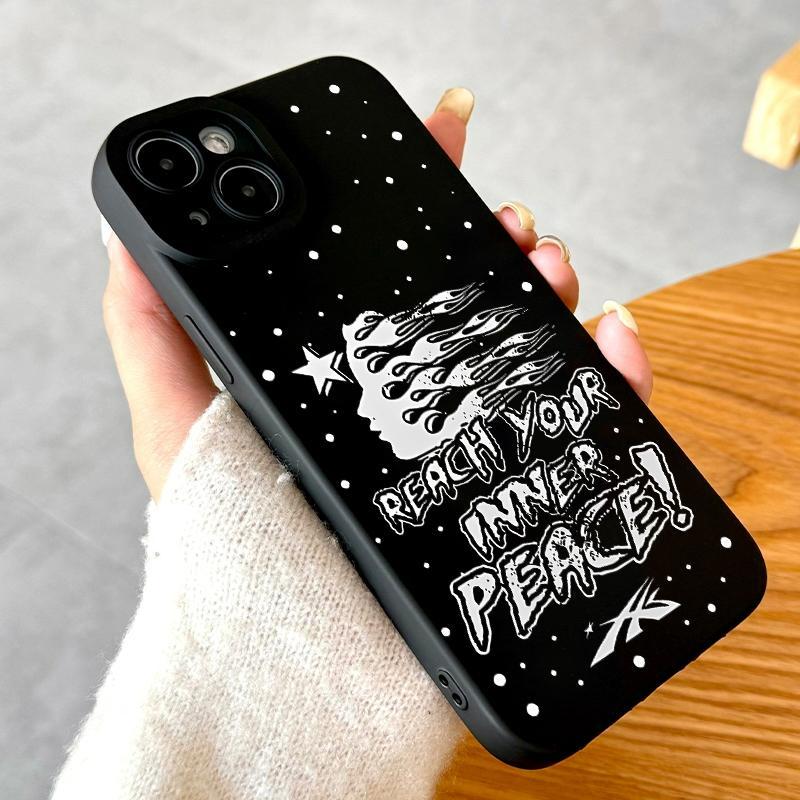 Creative Graffiti Pattern Phone Case, Shockproof Phone Protective Cover, Phone Accessory Compatible with iPhone 11 12 13 14 15 16 17 Pro Max