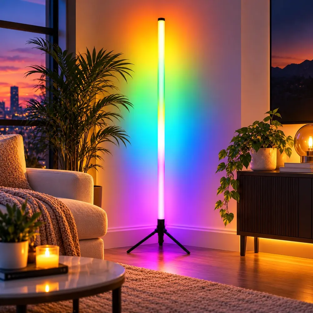 Light Up Your Space with a Smart LED Floor Lamp, APP & Remote Controlled Mood Light with Music Sync, Custom Color Effects, Dimmable Brightness & Timer for Bedroom, Gaming Setup, Living Room & Parties