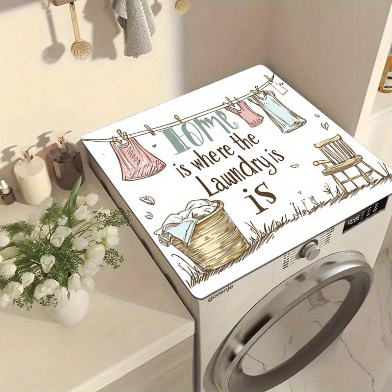 Warm slogan pattern washing machine protective pad, countertop absorbent pad, quick drying refrigerator liner, suitable for microwave cover pad of washing machine and dryer, suitable for use in laundry room and kitchen